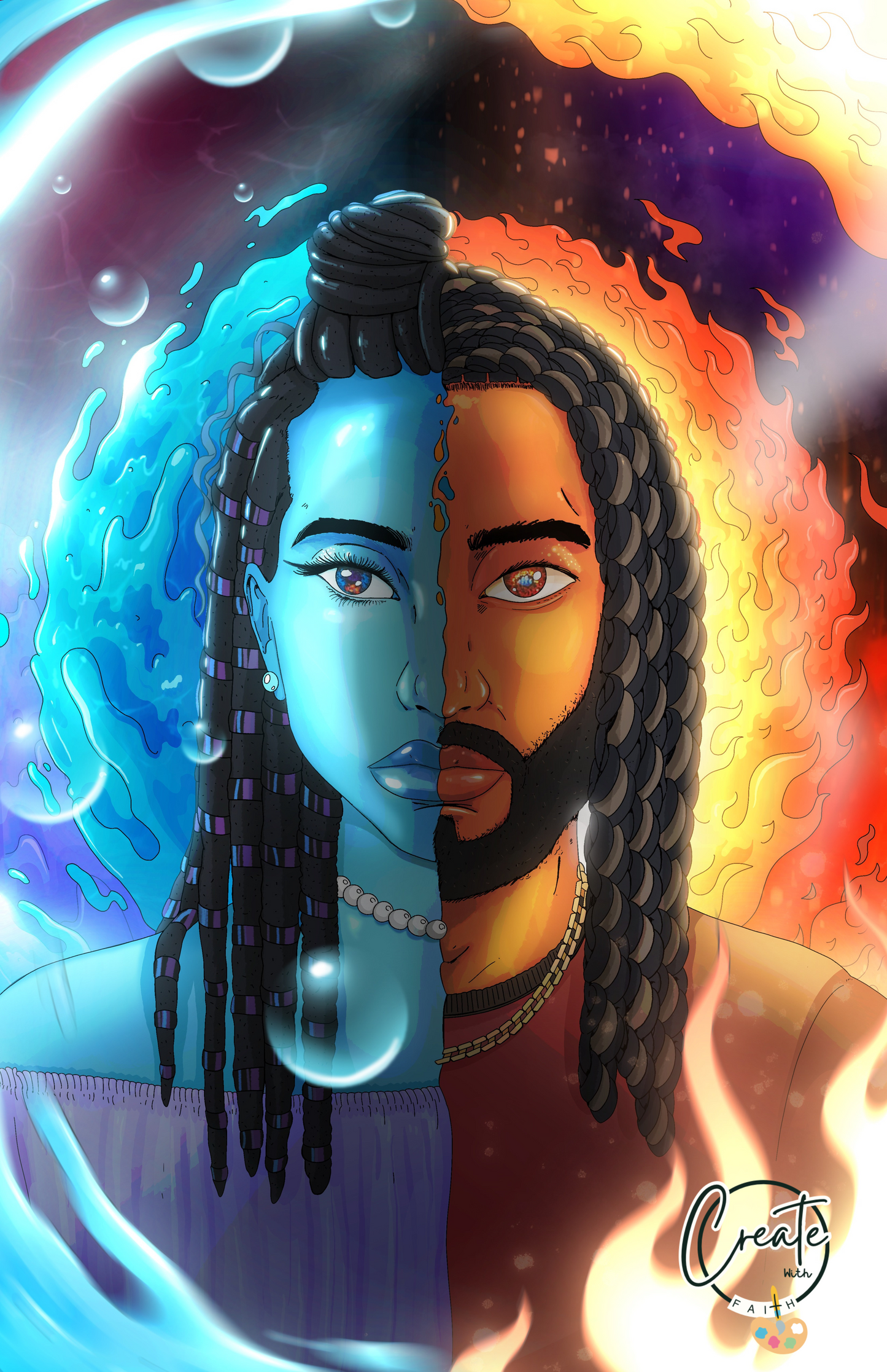 Fire and Water| Digital Download I Downloadable Decor I Home Decor I Aesthetic Home I Art & Design | Decor | Interior Inspiration I Spiritual