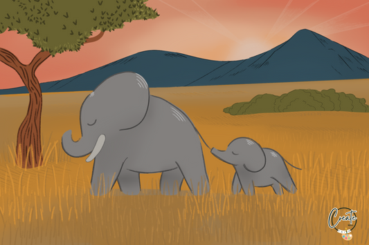 Sunset Stroll | Digital Download | Kids Art | Art for Children | Art Design