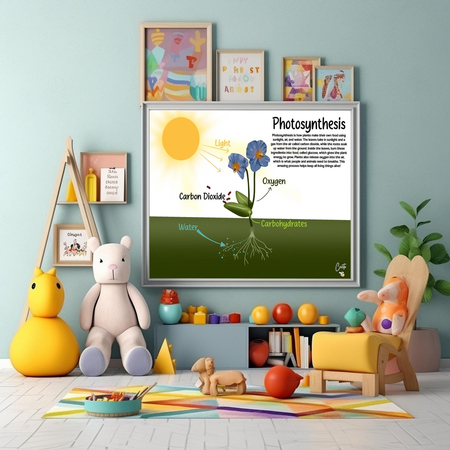 Printable Photosynthesis Diagram | Digital Educational Download | Kids Science Learning